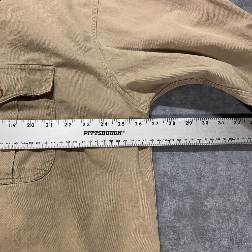 VTG 90s Banana Republic Safari shirt outdoors utility button up beige mens XL